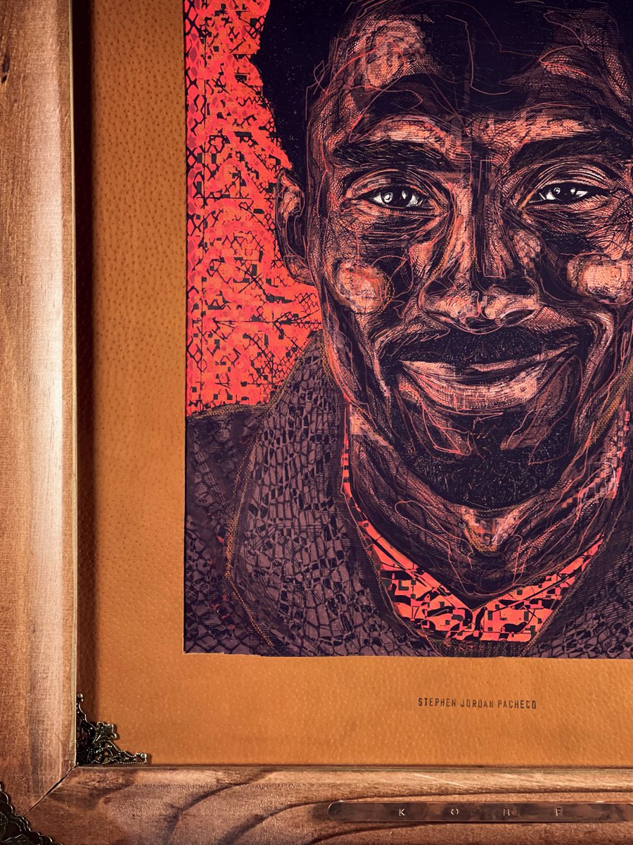 stephenjpacheco's tweet photo. paired with a custom-made glazed pigskin natural leather mat and metal detailings in a brown wooden frame with gilded accents https://t.co/Mphoi3Vshg