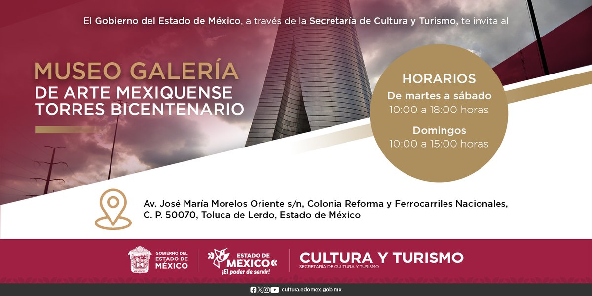 CulturaEdomex's tweet photo. El @MUGAMTB1 se encuentra ubicado en un conjunto monumental que conmemora los doscientos años del México Independiente. En el podrás admirar maravillosas obras de destacados artistas del Estado de México.
¡Visítalo! 🖼️🖌️

🎟️ Acceso gratuito
#ElPoderDeServir https://t.co/y8FN6zY64D