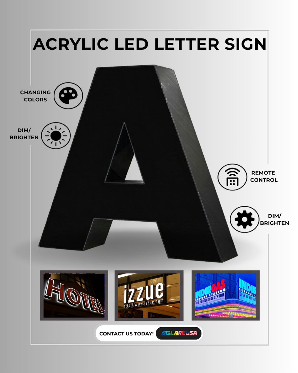 Aglare_USA's tweet image. Make your brand stand out 24/7. ✨

The Custom 3D Acrylic LED Letter Signs for Business delivers bold, illuminated branding for any business.

#LEDSigns #BusinessSignage #StorefrontSigns #AcrylicSigns #Branding #Aglareusa