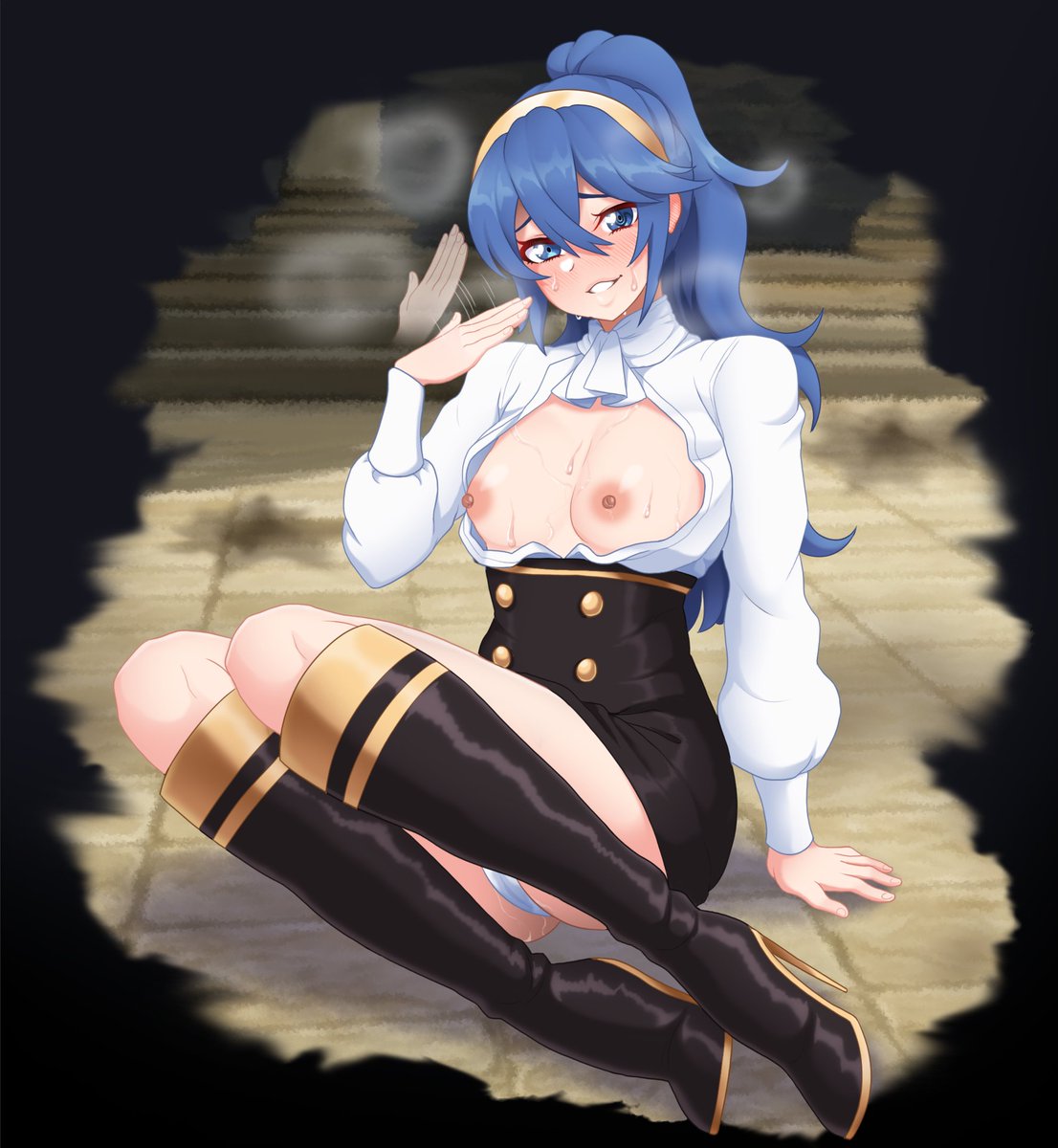 incognigoat's tweet photo. Lucina's feeling a little hot after finishing an intense training session. I get the feeling an intense session of something else is soon to follow... 🥵 https://t.co/YMNNVfIkGI