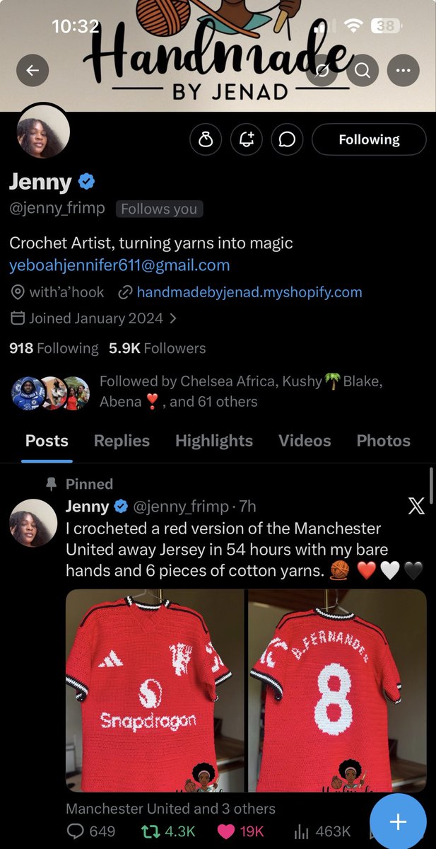 The effect of being a Manchester United fan is second to none, she just removed the Barcelona post from her pinned tweet 😂

Dear Manchester United fans, let’s take <a href="/jenny_frimp/">Jenny</a> to 10K followers for this brilliant piece of art