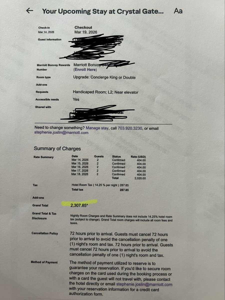 tcolemansc2000's tweet photo. @MarriottBonvoy member forever, What do you expect if you book a concierge room,assumed it was a private floor. MClub &amp;Concierge is the same? being disabled I wanted security. Hotel had no Concierge floor but I was charged for it, misrepresentation or not. Can’t get a resolve 😡 https://t.co/YazY6uCkuC