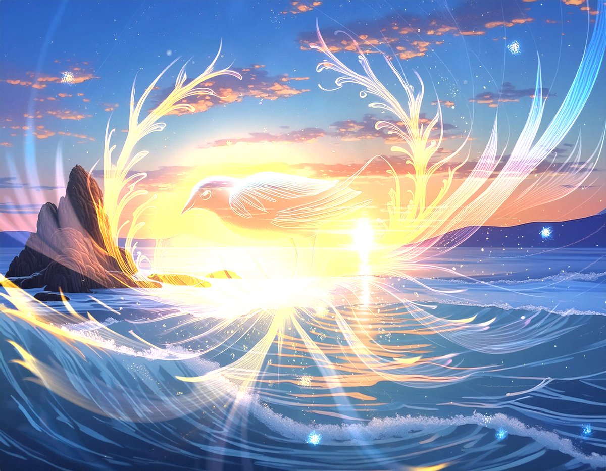 sanrotasu0216's tweet image. A bird born from the sea  Một con chim sinh ra từ biển
#AI #PS #Adobe