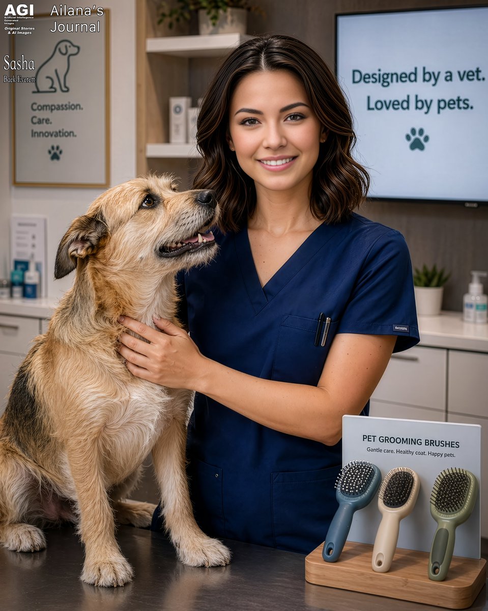 AilanaGeven's tweet image. Sasha and I are learning that dog-product hero shots come with one unpredictable variable: the dog. Worth it, though. This showroom shoot has charm.

More On Patreon/IG:
linktr.ee/AGI_Stories

#aiart #petcare #dogs