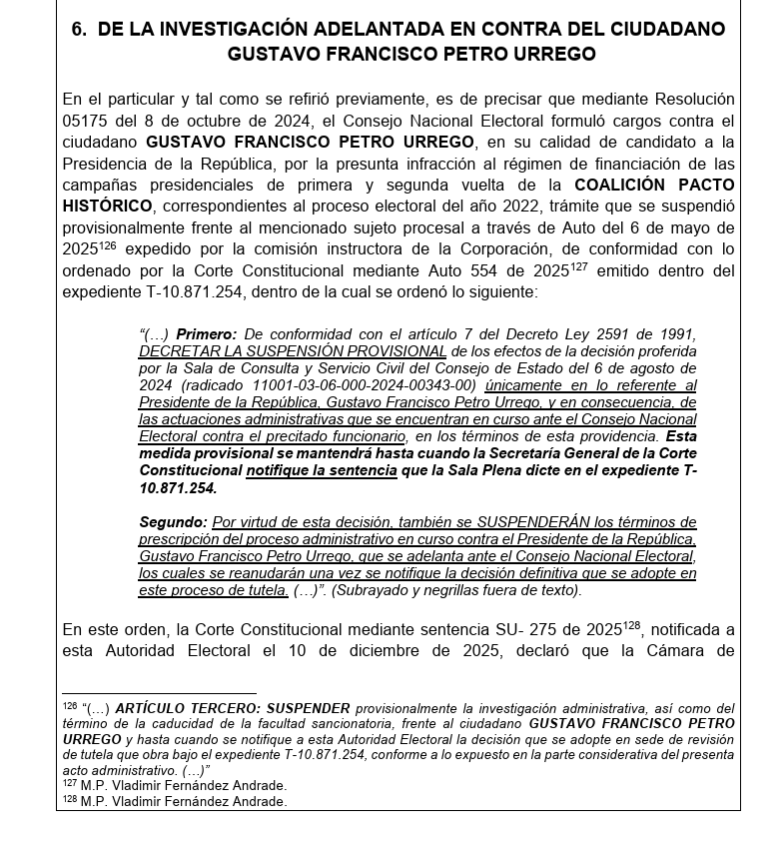 NoticiasRCN's tweet image. #Noticia | Esta es la resolución mediante la cual el CNE confirmó la sanción a la campaña Petro Presidente por violación de topes electorales y financiación irregular.