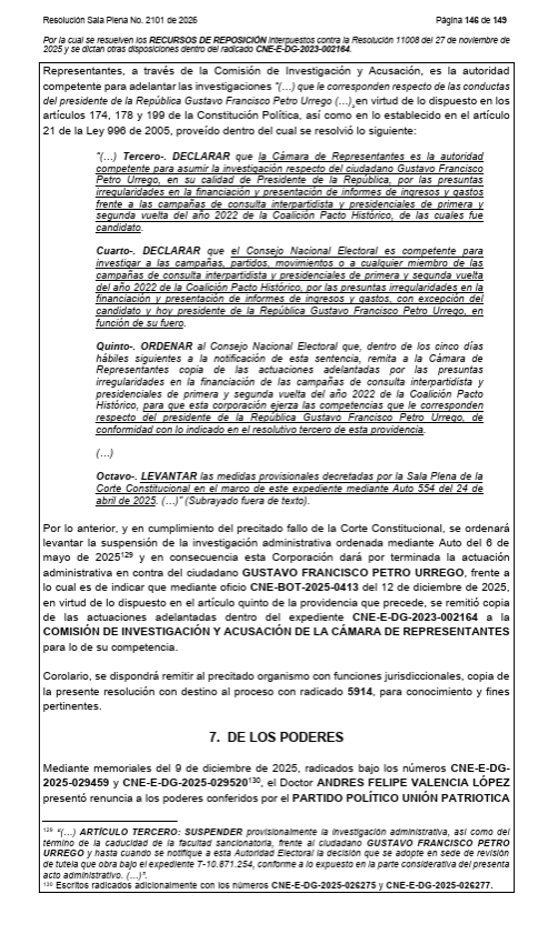NoticiasRCN's tweet image. #Noticia | Esta es la resolución mediante la cual el CNE confirmó la sanción a la campaña Petro Presidente por violación de topes electorales y financiación irregular.