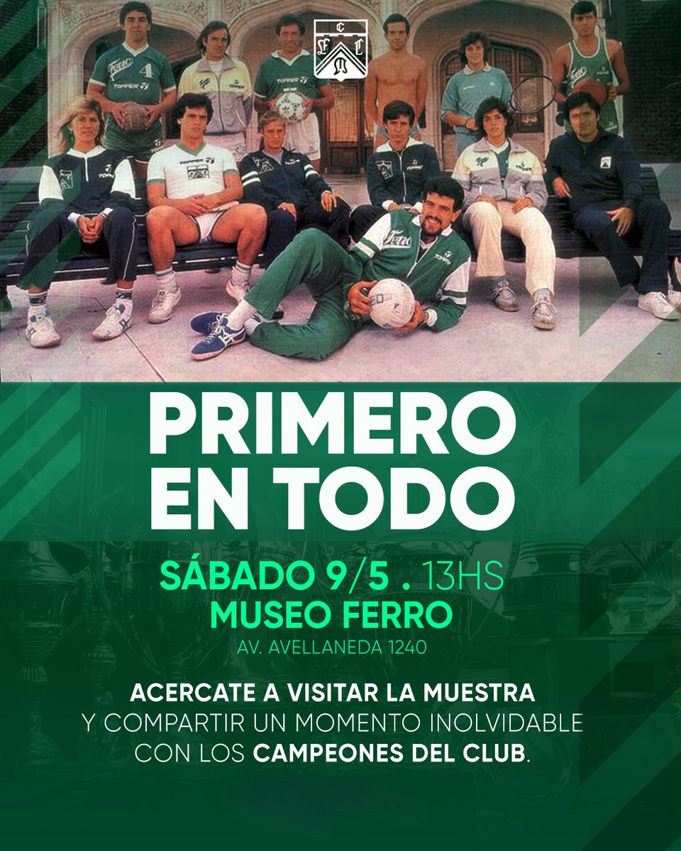 💚🏆 FERRO, PRIMERO EN TODO

🚂🔝Junto a la Subcomisión de Historia y Museo queremos invitar a toda la familia verdolaga a compartir un homenaje a nuestros grandes deportistas y a revivir la icónica foto de la revista El Gráfico.

🙌🏻 Te esperamos en la inauguración de la muestra: