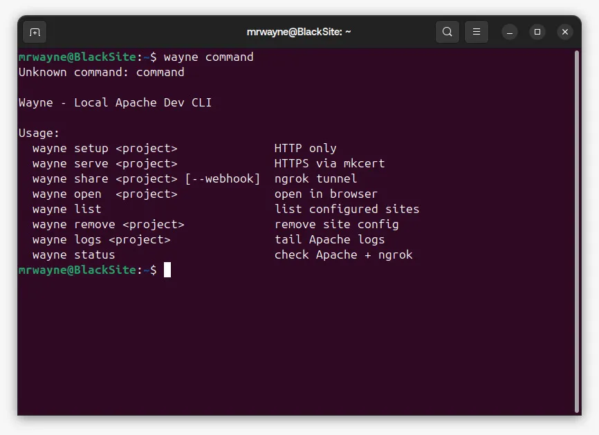 _mgbah's tweet photo. been on Linux for a few months now and i'm soo not going back.
specifically for backend development. the difference is real.

on windows i used laragon running in the background just to serve my apps locally. a whole external server stack just to see my own code work.
on Linux i got tired of even that. so i built my own CLI. (totally different from create-php-starter)

one tool. spins up apache virtual hosts, generates SSL certs with mkcert, tunnels with ngrok, tails logs, all from one command per action.
debugging webhooks locally used to be a pain. now i just run wayne share and i have a live HTTPS tunnel in seconds.
on windows you work around the system. 
on Linux you build on top of it.

took me a while to fully switch tho. still configuring things honestly. but the productivity difference for backend dev is hard to argue with.
if you're a backend dev still on windows, at least dual boot. give it a month.
you'll understand what i mean.