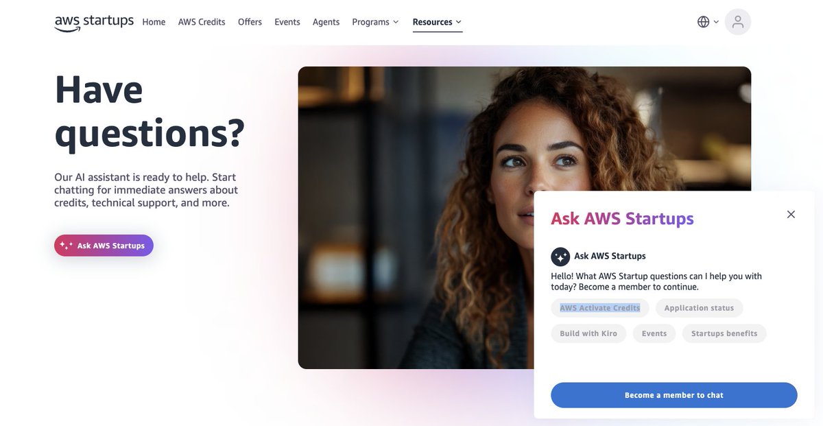 Techcelerate's tweet photo. @AWSSupport The relevant tab is not active for me. I am already logged in as Activate Credit Provider. https://t.co/iqYyY0rsAv