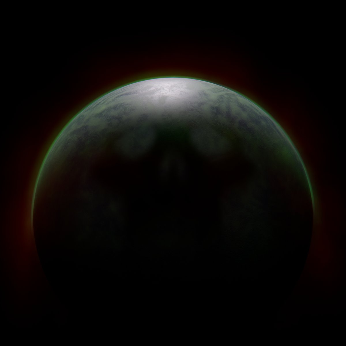 SevenSeveron's tweet image. "Generic Alien Planet With Big Skull Shadow"-Steriotype that is 12000km in diameter
Uh, #Blender #Planet 'n shit ig