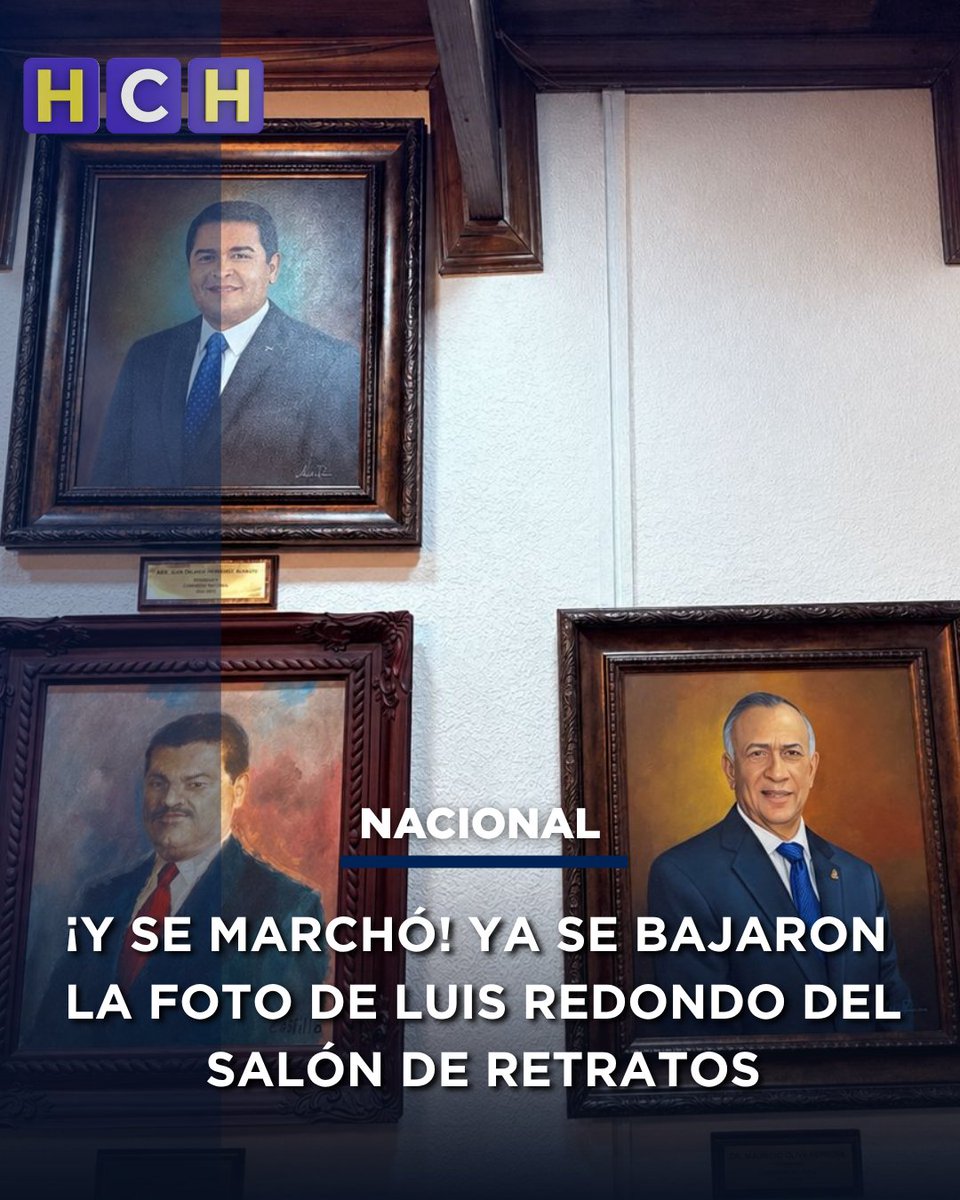 #HCHNoticias | SE FUE RODANDO... En el salón de retratos del Congreso Nacional ya "se volaron" la pintura de Luis redondo quien estuvo por cuatro años fungiendo como presidente del Poder Legislativo.
FP