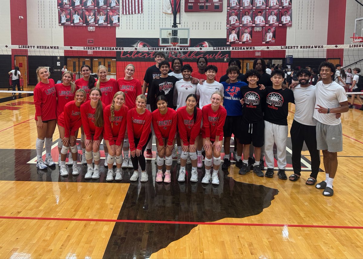 LibertyRedhawk's tweet image. We may have taken the L to the state semi-finalist Redhawk Volleyball Team but we had a good time.

Go Redhawks!

#Work
#DoYourJob