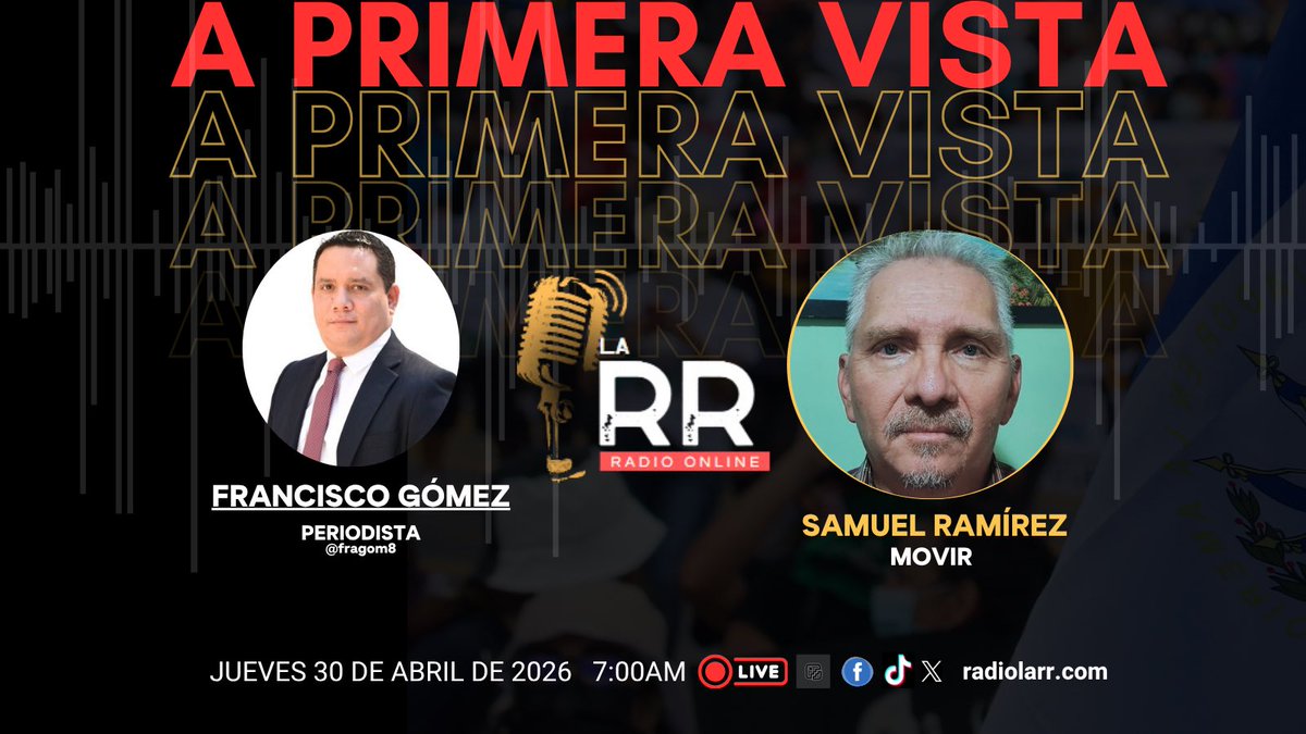 radiolarr's tweet photo. #AprimeraVista con Francisco Gómez @fragom8 este viernes 30 de Abril a las ⏰07:00 am, #LaEntrevistaEnLinea con: Samuel Ramírez (@rbsamuel ) del Movimiento Víctimas del Régimen.

Escúchanos en https://t.co/3S2wR99kRk y en redes sociales como radio La RR.
#conectateya 📲 📻 🎙️#siempreturadio #NoALaMineriaSiAlaVida