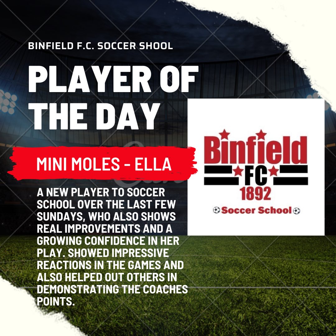 BFCSoccerSchool's tweet photo. Well done to our POTD from last Sunday.

Only 2 more Soccer Schools this season, make sure you get down - 3rd May &amp; 24th May. 

This Sunday, make sure you’ve seen previous post on change of car park, main car park being used for county cup finals &amp; paid turnstile access only. https://t.co/PPlkXuBl0R
