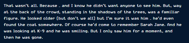 WhovianLife's tweet image. Also.. The Doctor.. returning for this.. man.. 😭 wonder if this was 10 or 14 though.. as Luke may not be able to tell the difference.. but who knows.. could be any.. past.. present.. or future. #DoctorWho