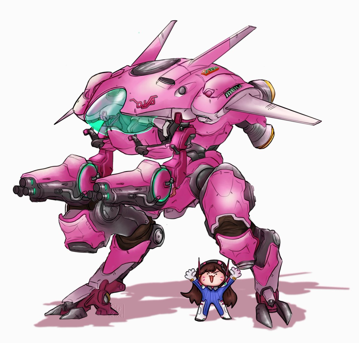 Stxllaric_'s tweet photo. "DVA DEMECH, KILL THE BABY—" is this who you're talking about? 

#dva #overwatchfanart https://t.co/B3eMcnx9Ac