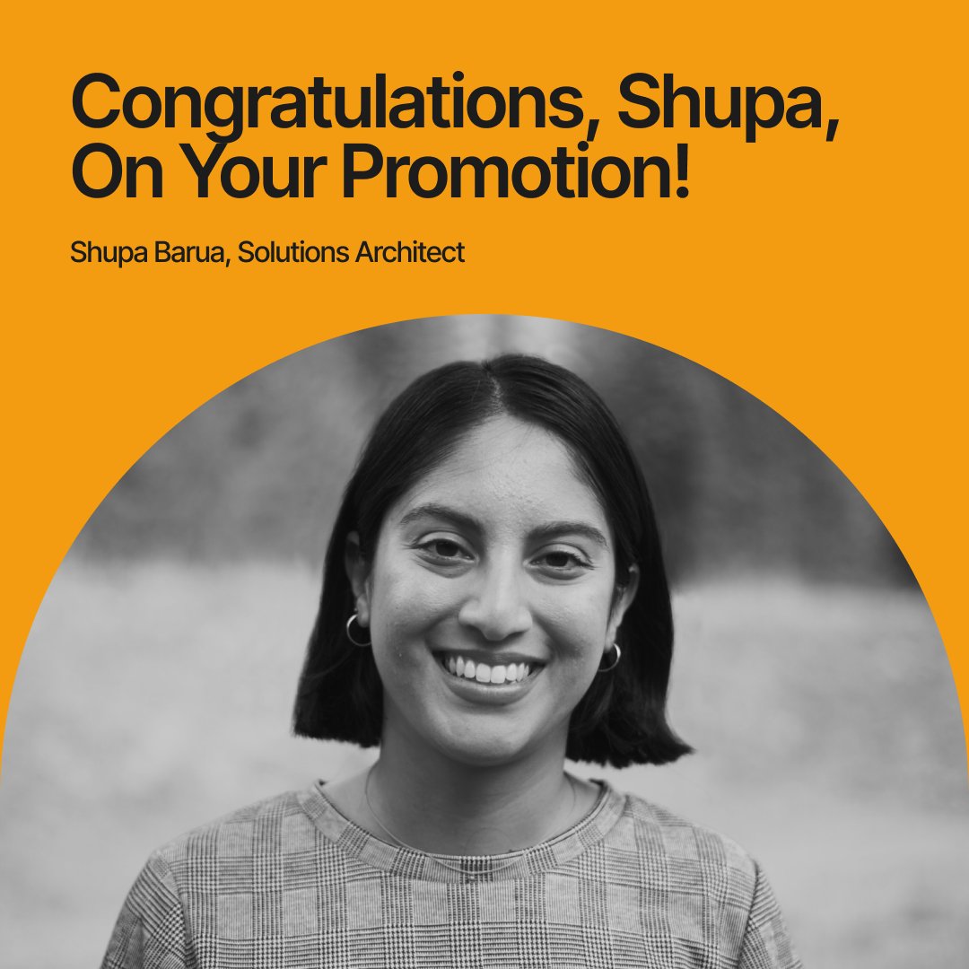 belmarcloud's tweet photo. There’s nothing better than seeing our people grow 🌱

Join us in celebrating Shupa's promotion to Salesforce Solutions Architect!

Shupa’s journey has been defined by curiosity, problem-solving, and a genuine commitment to delivering thoughtful solutions. https://t.co/jZAYVckBJ9