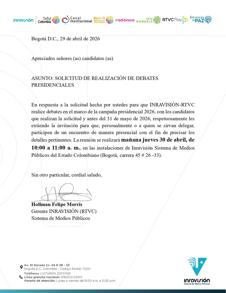 RTVC Colombia tweet media