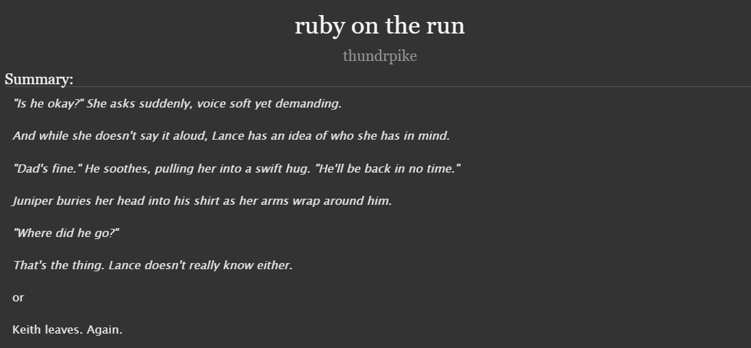 thundrpike's tweet photo. HAPPY BIRTHDAY TO THE WONDERFUL @CookieKlance!! genuinely the sweetest soul and i'm so grateful we're friends. here's a post-canon klance girl dads fic cause you're the best!!!
https://t.co/VuzBf8oZIl https://t.co/jKdHIXj2lj
