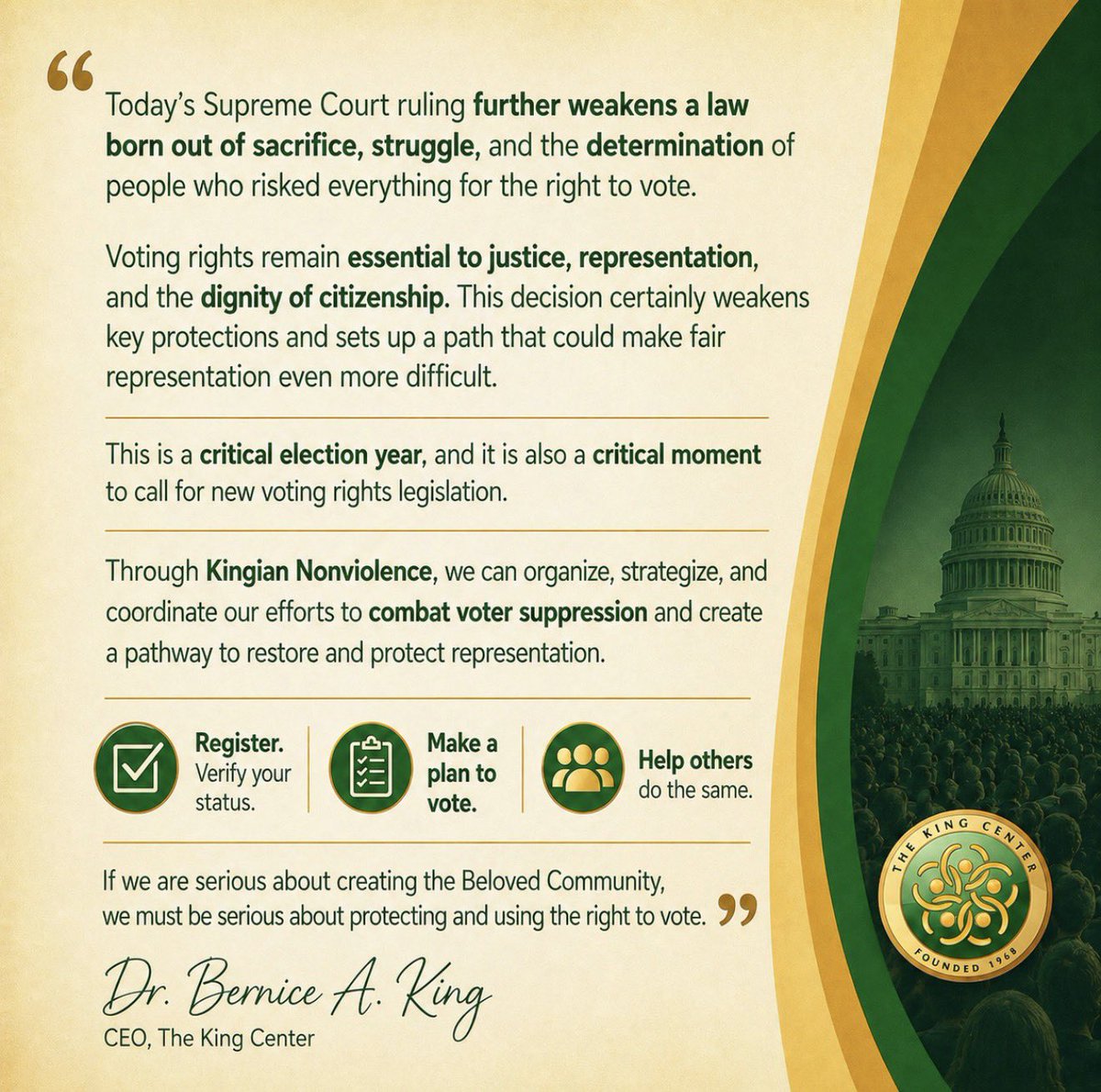 The Martin Luther King, Jr. Center tweet media