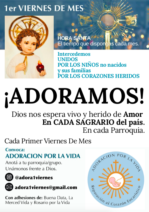 Semana del terror para los niños argentinos y sus mamás. Jesús es LA LUZ, vamos hacia Él a desagraviar tanta crueldad, a interceder por todos los niños, por el valor y el respeto a los DERECHOS de toda vida humana
