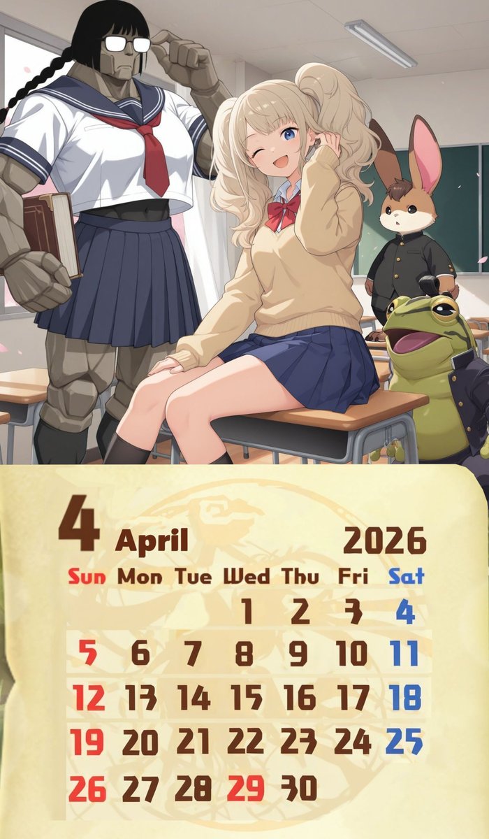 リリースしたての頃は公式君もこんな感じのカレンダー画像配ってたなあとふと思い出した
1年持たず辞めてましたけどねHAHAHA