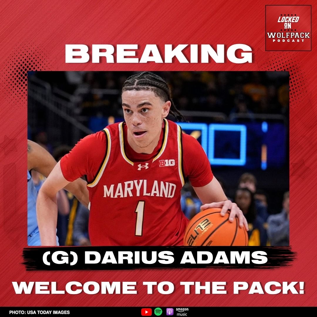 BREAKING: Maryland Guard Darius Adams has Committed to NC State out of the Transfer Portal.

McDonald’s All-American out of High School. Recruited to both NC State by Keatts, and Tennessee by Gainey. 

Averaged 10.8 PTS &amp; 3.4 REB on 35.3% FG with the Terps.

Welcome to the Pack!