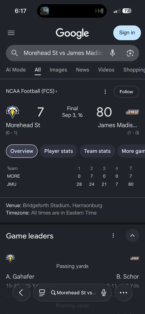 boydjoe1997's tweet photo. @JMUFootball @JMU_GoDukes Hell of a first game my Freshman year! https://t.co/8aqkob3Ya8