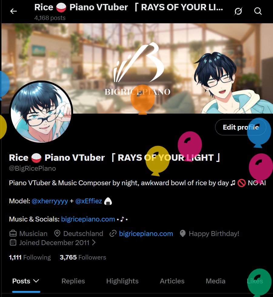 Rice 🍚 Piano VTuber 「 RAYS OF YOUR LIGHT 」 tweet media