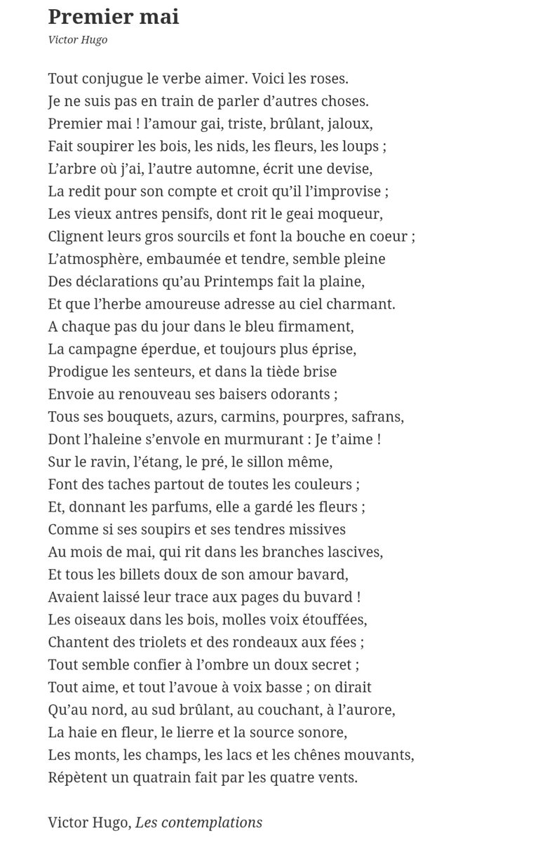 EleonoredeGroux's tweet photo. Mes chers followers, c’est par ce poème et avec ce panier parfumé que je vous souhaite un heureux premier mai et un joli  mois de Marie. 
#premiermai #moisdeMarie #VictorHugo #LesContemplations https://t.co/8wAhEYLbey