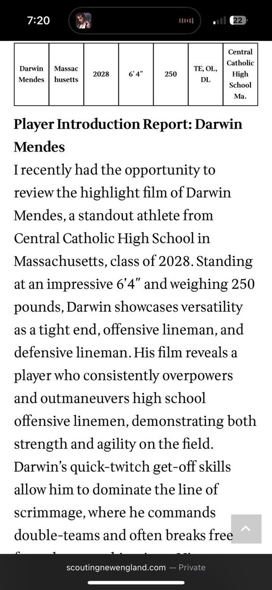 Darwin Mendes ‘28 | DL/OL/TE CCHS tweet media