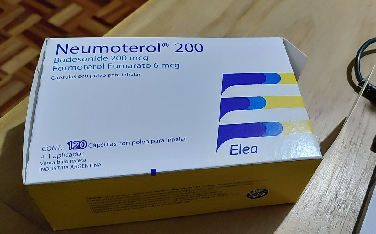Dono caja de Neumoterol 200 (budesonide+formoterol) de 120 cápsulas con aplicador. Se retira por Palermo o Floresta. Se agradece RT.