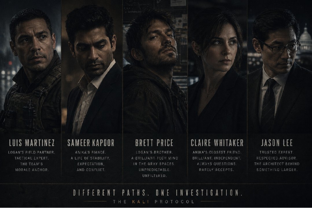 RohanDrake's tweet photo. The system expands.

Luis. Sameer. Brett. Claire. Jason.
Some support the investigation.
Some complicate it.
Some don’t follow the rules at all.

→ https://t.co/ypdtH4cxqA

#CrimeFiction #CyberThriller https://t.co/kRUPBWCVmd