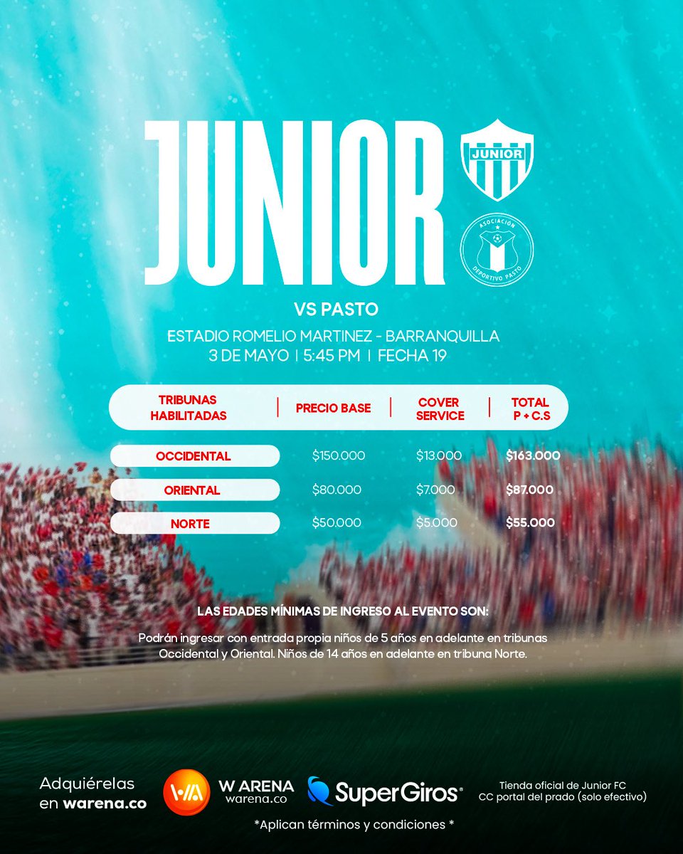 warenaoficial's tweet photo. El tiburón sale a la cancha 🏟️🦈

Y todos juntos al estadio Romelio Martínez a alentar al @JuniorClubSA ⚽️😎

Asegura tu lugar comprando tus entradas en 🔗https://t.co/pKEjCbAPOv o en puntos físicos 📍SuperGIROS https://t.co/7rmzpFwAGX