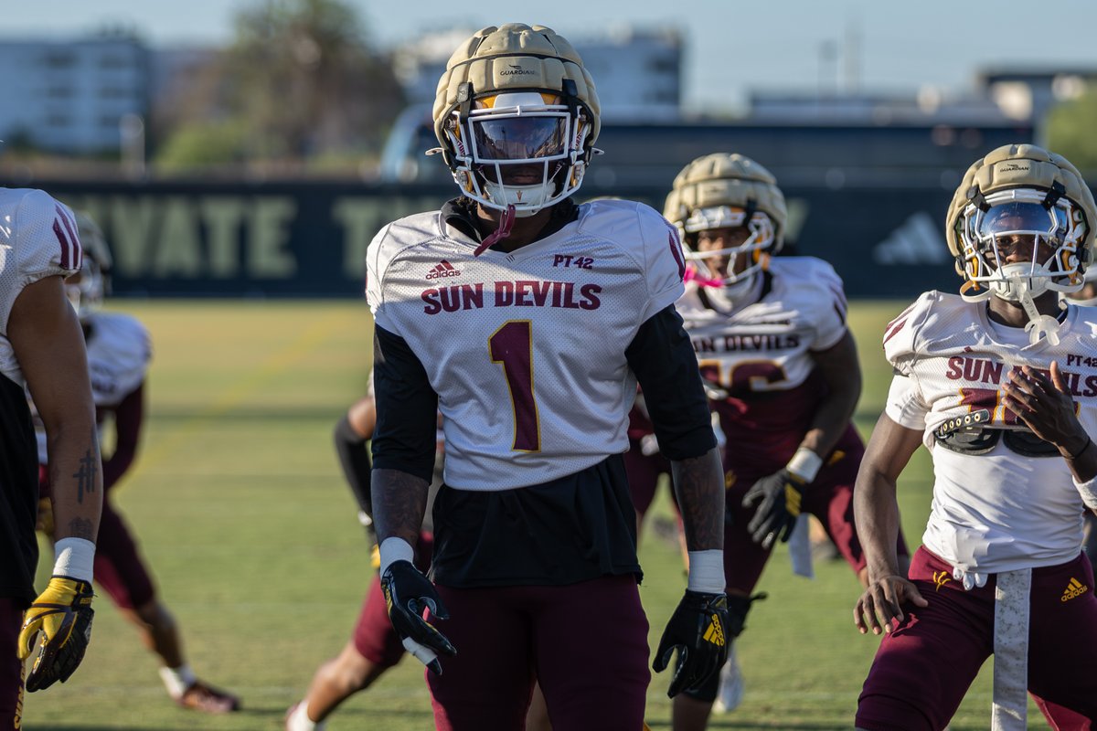 CronkiteSports's tweet photo. ASU Football: LSU transfer defensive back Ashton Stamps turned heads this spring, and with two boundary‑corner spots open, he's positioned himself to be a key piece of the secondary and beyond.

@TylerMWeiss_ has the story:

https://t.co/dM2pJmdnKg https://t.co/iF3VcqWToY