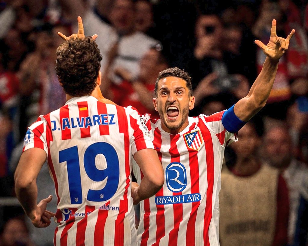 Koke celebrando el gol de Julián Álvarez 😍