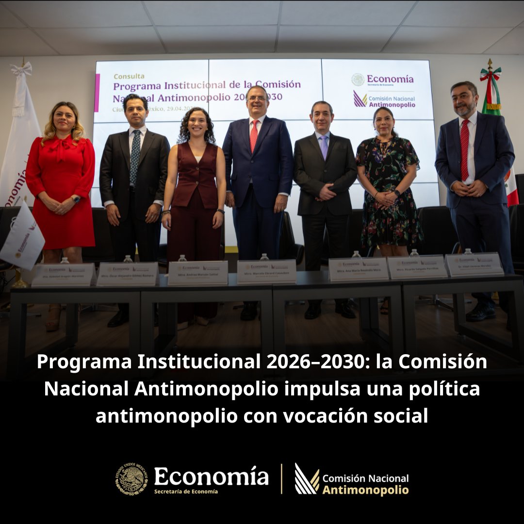 AntimonopolioMX's tweet photo. Programa Institucional 2026–2030: la Comisión Nacional Antimonopolio impulsa una política antimonopolio con vocación social. 

📰Consulta el #ComunicadoAntimonopolio
https://t.co/a2yN10rFuZ https://t.co/CZ556bkycx