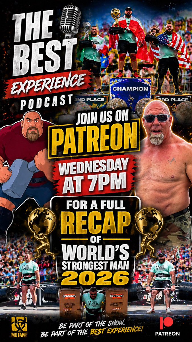 nickbeststrong's tweet image. WSM 2026 recap 💪🔥
Big lifts. Big moments.

We break it down on The Best Experience.

👉 patreon.com/c/BestStrong

#NickBest #WSM #Strongman #BestStrong
