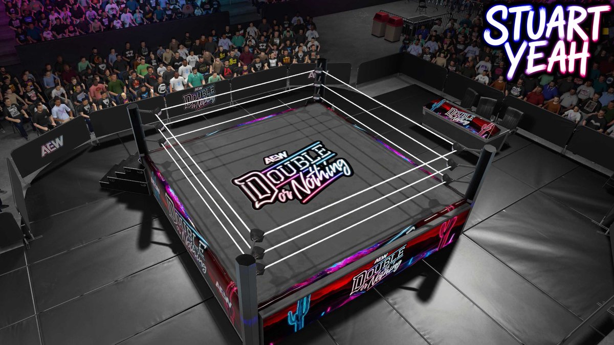 StuartYeah's tweet photo. The AEW Universe Mode is under construction, so it's time to add the first PPV!
๐ฒAEW DOUBLE OR NOTHING concept arena for #WWE2K26
Search hashtags #AEWDONSY #StuartYeah #DoubleOrNothing on WWE 2K26 Community Creations https://t.co/cWJB1y3BVN