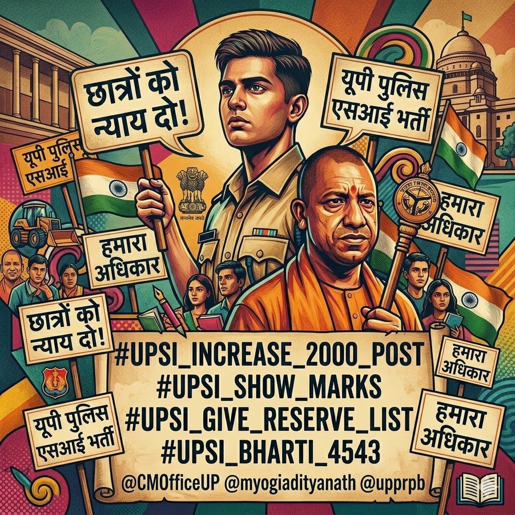 AtreeShailesh's tweet photo. #UPSI_INCREASE_2000_POST #UPSI_GIVE_SCORECARD #UPSI_GIVE_WAITING_LIST
@CMOfficeUP @Uppolice @upprpb @UPGovt @dgpup @BJP4UP @myogioffice @myogiadityanath @yadavakhilesh @samajwadiparty https://t.co/3u2r68IPoO