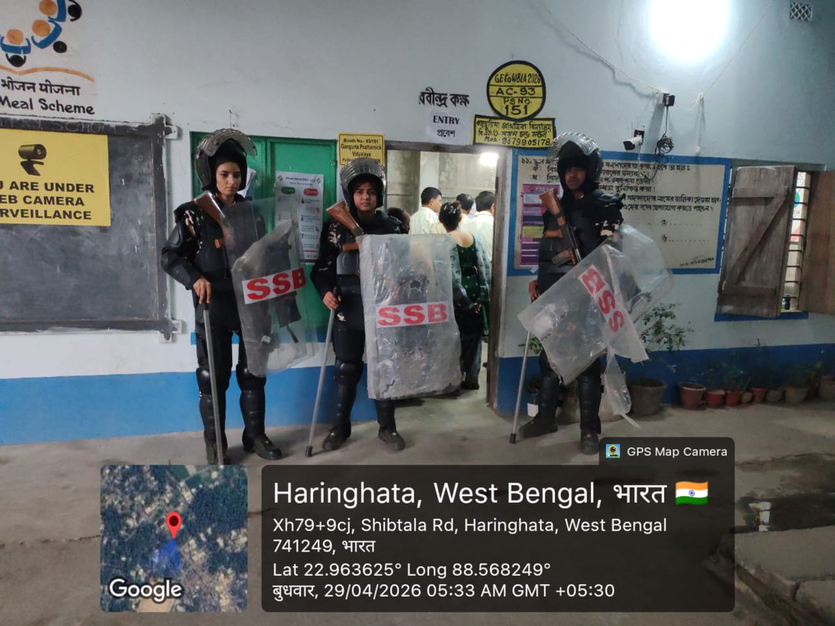 08_ssb's tweet photo. दिनांक 29/04/26 को पश्चिम बंगाल विधानसभा चुनाव-26 के द्वितीय चरण में 8bn SSB, खपरैल के चुनाव कंपनी 737(एफ) के द्वारा "सेवा, सुरक्षा और बंधुत्व" के आदर्शों पर चलते हुए लोकतंत्र के इस महापर्व को सुरक्षित, शांतिपूर्ण, निष्पक्ष और सुव्यवस्थित बनाने हेतु पूर्ण समर्पण के साथ तैनात हैं। https://t.co/D0EFQZ1nwt