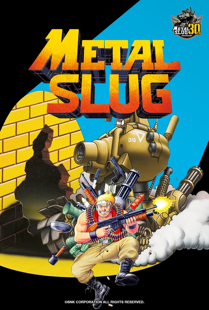 METALSLUG_JP's tweet photo. 🪖#メタスラ振り返りミッション
30周年を祝し、歴代のキービジュアルをアーカイブ公開！
本日は、すべての原点となるシリーズ第1作『メタルスラッグ』。

この一枚を見て、真っ先に頭に浮かんだ「あの名シーン」を報告せよ！
#メタスラ30th https://t.co/FiJT1S3NNb