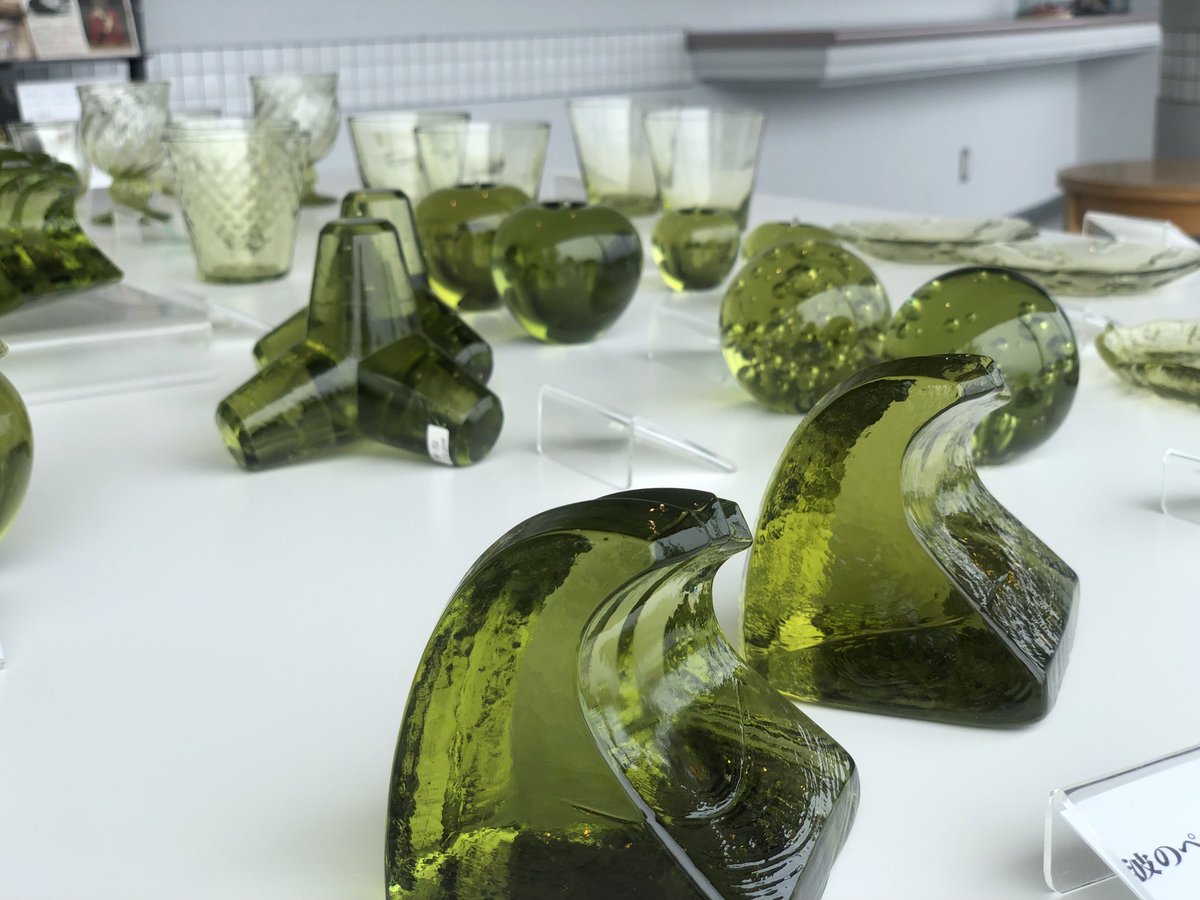新島ガラスフェアで販売する作品の一部です✨ 新島特有の希少な素材