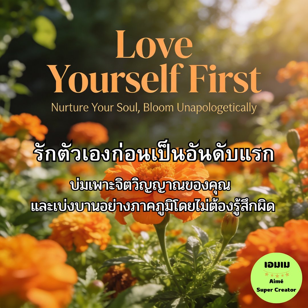 AimeSuperCreate's tweet image. Love Yourself First 🧡

#Aimé
#Super
#Creator 
#แบ่งปันสิ่งดีๆ
#รักตัวเอง
#LoveYourself 
#2026SuperWealthy
#พลังสร้างสรรค์
#รักตัวเอง
#ความคิดสร้างสรรค์
#ใจเป็นสุข
#feelgood
#happyeveryday
#haveagoodday
#ความรัก
#ความสุข
#love
#happiness