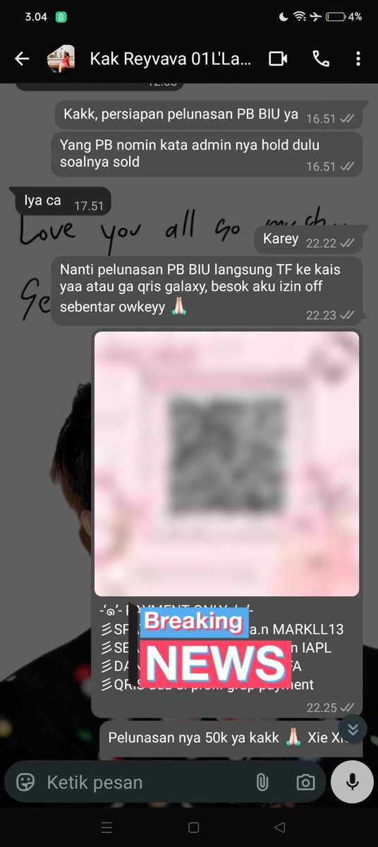 Rssa_Styaa17's tweet photo. Reyva ada tagihan pelunasan PB BIU dari tanggal 7 April deadline 10 April. Tapi hingga tanggal 10 April pun beliau tak kunjung payment, disini dia order atas nama ku di GO karena tidak ingin nama ku tercoreng di GO aku talangi dahulu untuk pelunasan nya

Jangan lupa pencet ALT!! https://t.co/UK4iLKi8Kt