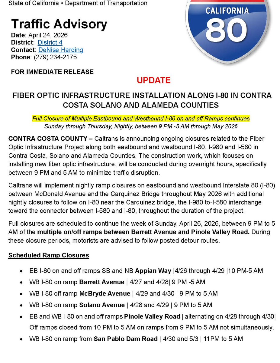 Caltrans District 4 tweet media