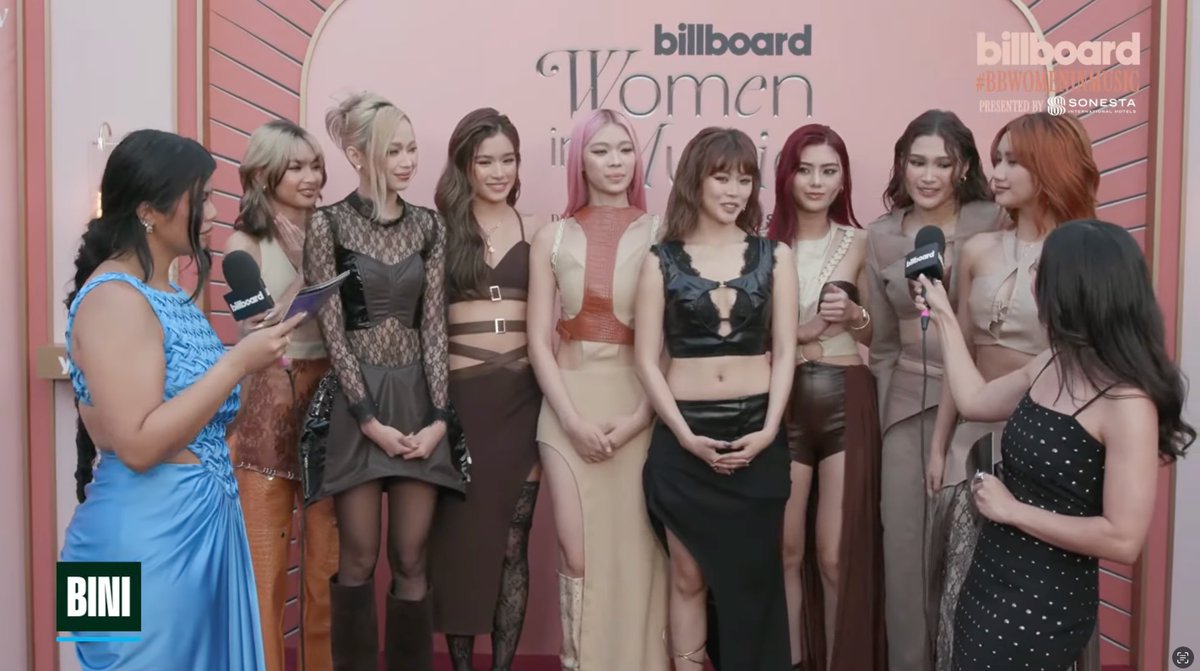 gmanews's tweet photo. “I know what I serve, serve, serve” 🌸✨

LOOK: BINI at the Billboard Women in Music 2026 Red Carpet.

In an announcement, Billboard said that the nation’s girl group will receive the Global Force Award, which Cara Delevingne will present.

Courtesy: Billboard/YouTube

Related story:
https://t.co/WYA7Nrwrod