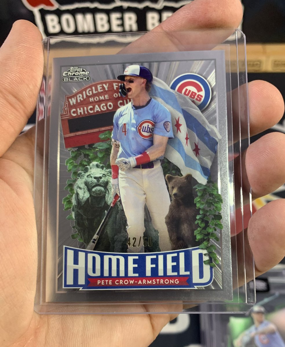 BomberBreaks's tweet image. Home Field Advantage /50 of Pete Crow-Armstrong coming out of the new @topps Chrome Black Baseball breaks today! 💥💥 @fanatics #chicagocubs #cubs #baseballcards #thehobby #toppschrome