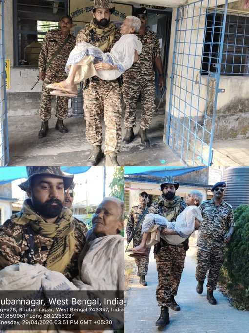 Jawan24x7's tweet image. CRPF sets a shining example in West Bengal elections—uplifting democracy with compassion. From assisting elderly voters to ensuring dignity, comfort, and inclusion, they turned the act of voting into a truly respectful and empowering experience. 🇮🇳🗳️
#CRPF election west bengal
