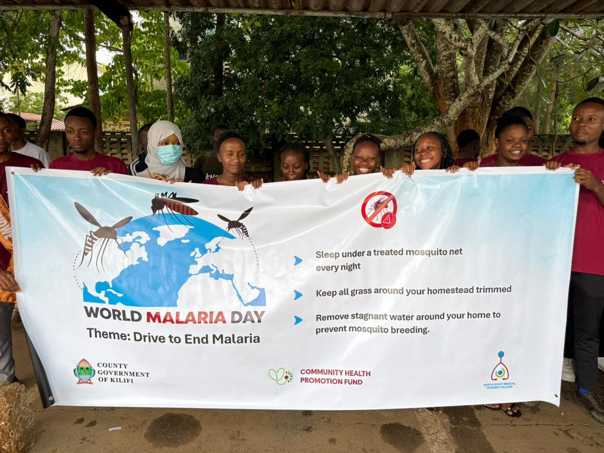 AfricaforSDGs's tweet photo. In alignment with SDG 3, the Africa for SDGs North Coast Medical Training College Chapter led the “Drive to End Malaria” campaign. Through community education on vector control and integrated health screenings, we remain committed to eliminating malaria in the region.
#sdg3 https://t.co/g9KHNZPLje